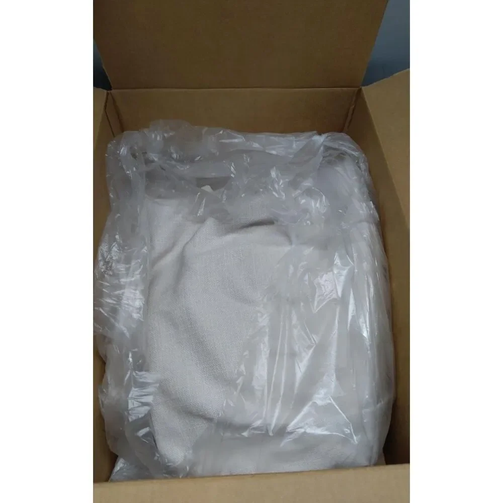 Brand New Twodrapes Cream Ivory 100-Inch Blackout Linen Curtains